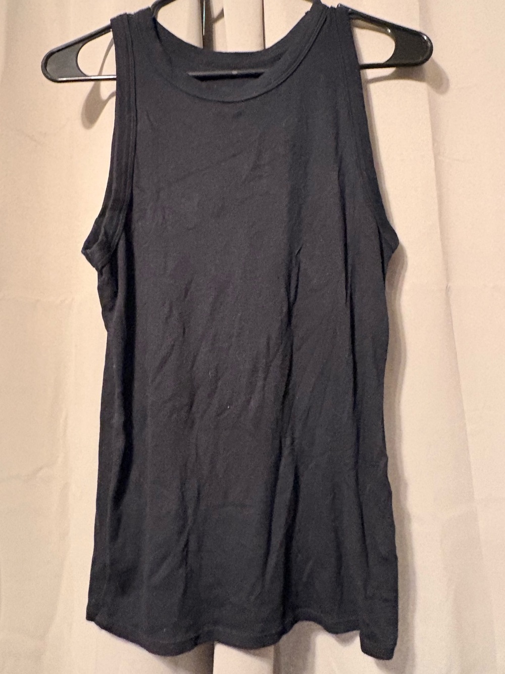 a new day Black Ribbed Crewneck Tank